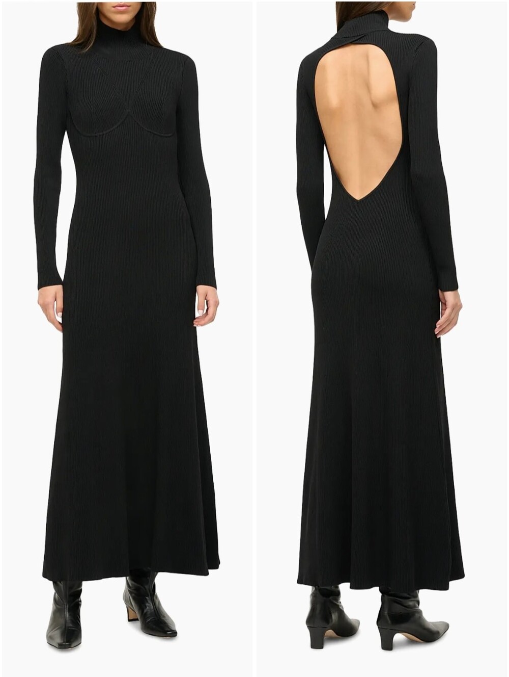 Staud Obsidian Knit Maxi Dress Black XL NWT New - Picture 4 of 13